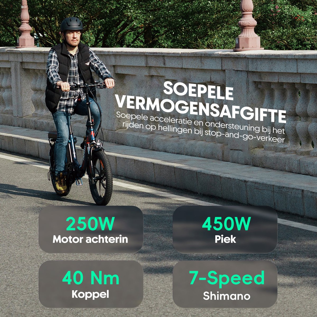 Fafrees F20 Pro Elektrische Fiets - 250W 20 Inch E-bike - 36V 20Ah Accu - Bereik 75-100km - Shimano 7 Versnellingen - Verende Voorvork - Opvouwbaar thumbnail 5