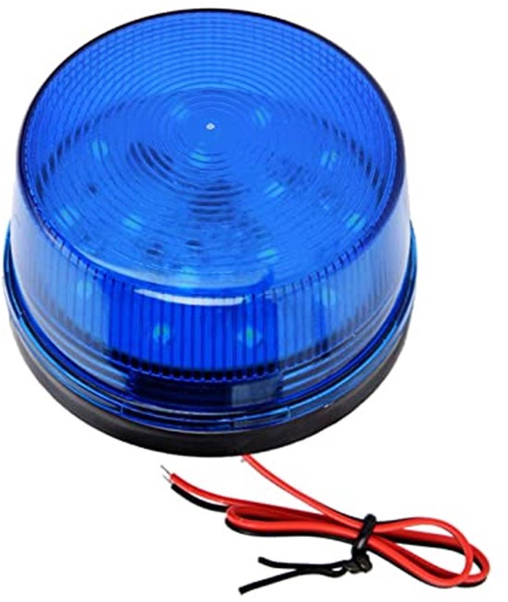 Moderne blauwe LED zaklamp met noodalarm en flitsfunctie, 12V voor betrouwbare verlichting en veiligheid in diverse situaties