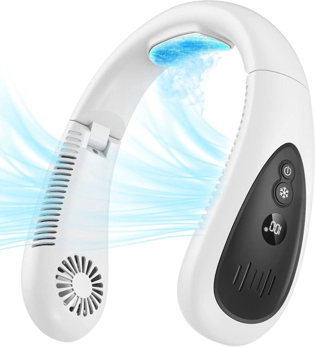 Nek Ventilator - Draagbare Airco - Persoonlijke Verkoeling - Halfgeleider Koeling - 5000 mAh Batterij - Zwart
