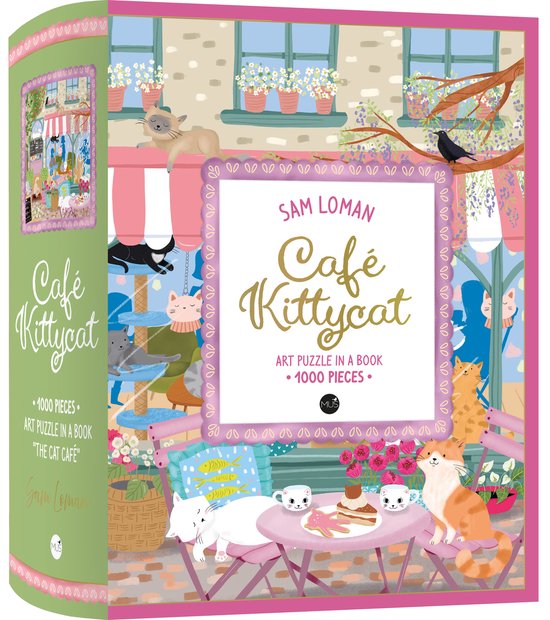 Café Kittycat – legpuzzel met 1000 stukjes – 1000 stukjes, boekvormige doos