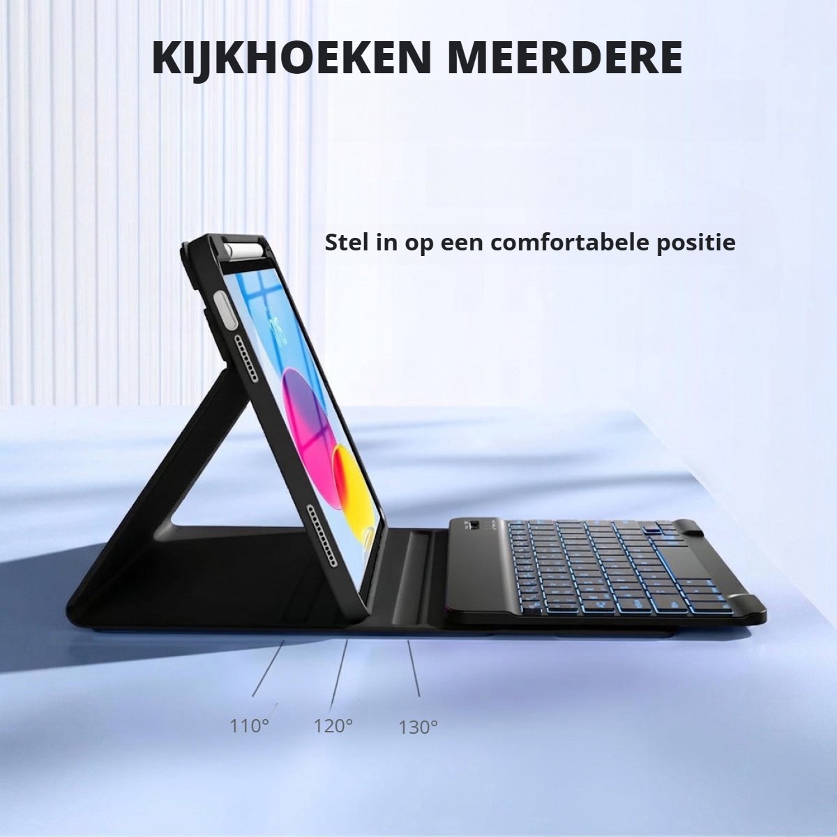 TRANSNECT - Tablet Toetsenbord Hoes - Geschikt voor Apple iPad 11 2025 A16 / iPad 10e generatie (2022) 10.9 inch - QWERTY Bluetooth Keyboard Bookcase - Zwart — cadeau in Telefoon & Tablet - foto 5