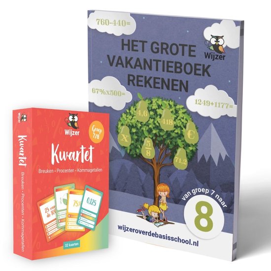 Vakantieboek Rekenen van groep 7 naar groep 8 + Rekenspel -  ... - cover