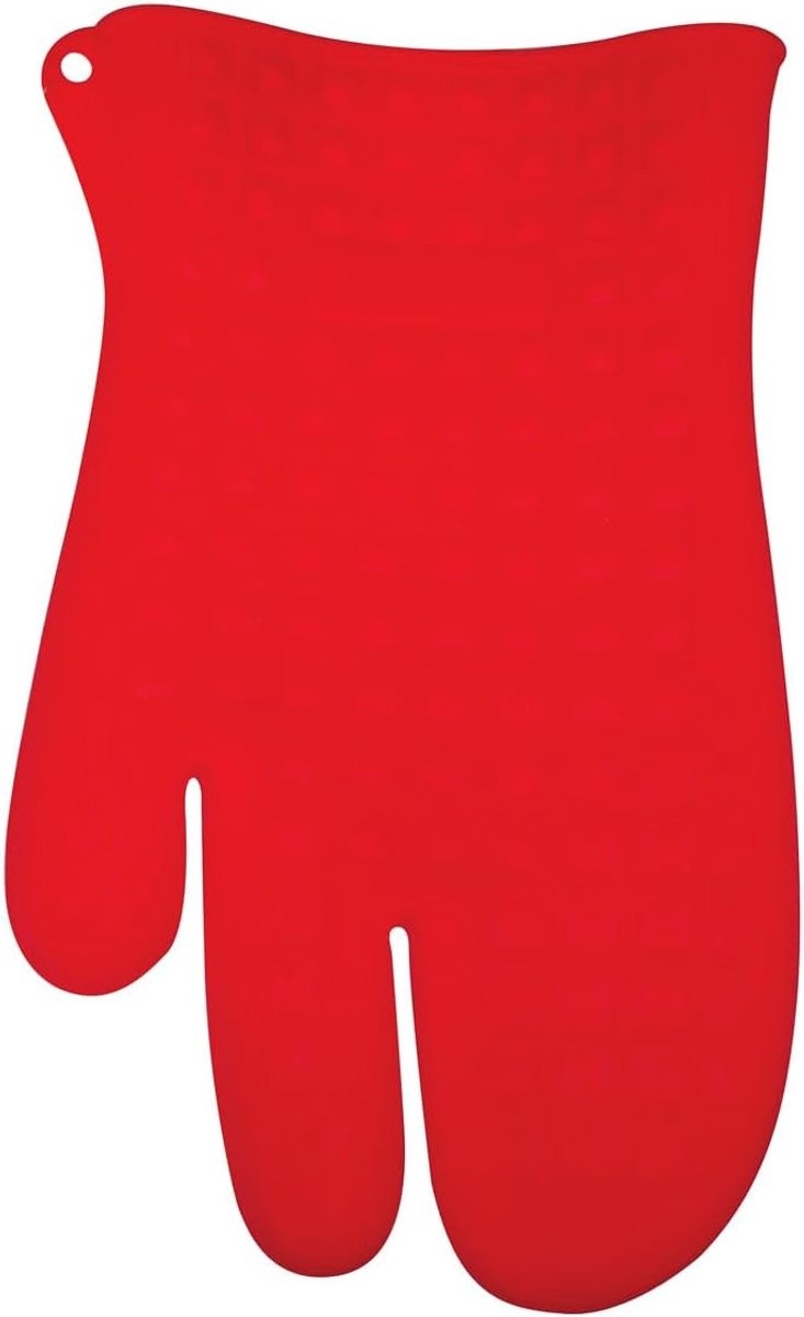 SnelShoppen - Siliconen Ovenwant Mister Warm - Rood - Hittebestendig, Flexibel, Perfect voor Keuken, BBQ, Feest, Camping - Keukengereedschap van 100%