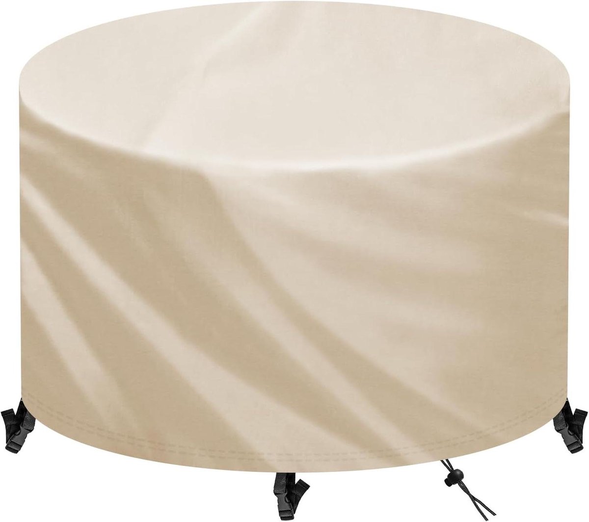 Tuinmeubelhoes Rond - Afdekhoes Tafel - Meubels Beschermen - Waterdicht UV-bestendig - Ø190x120cm - Beige