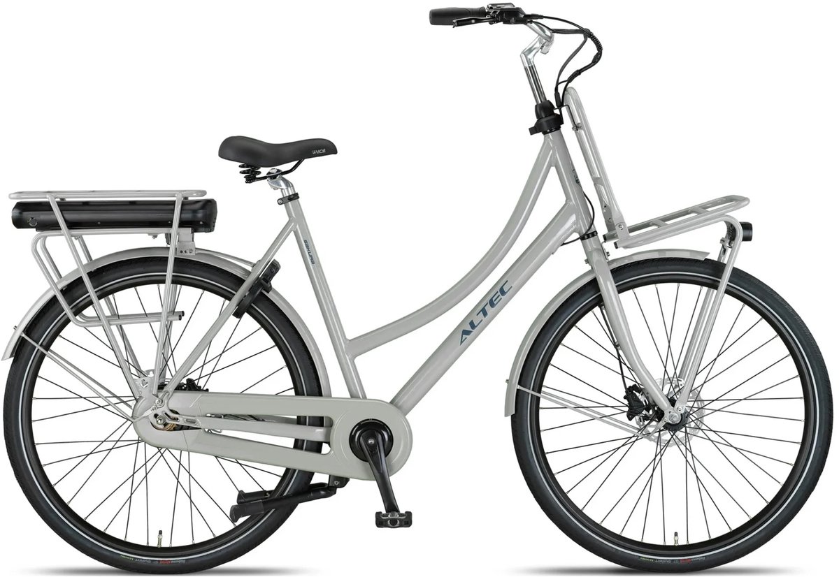 Altec Sakura - Elektrische Transportfiets - Damesfiets - 28 inch - 50 cm - Hydraulische Schijfremmen - Achterwielmotor - Ash Grey