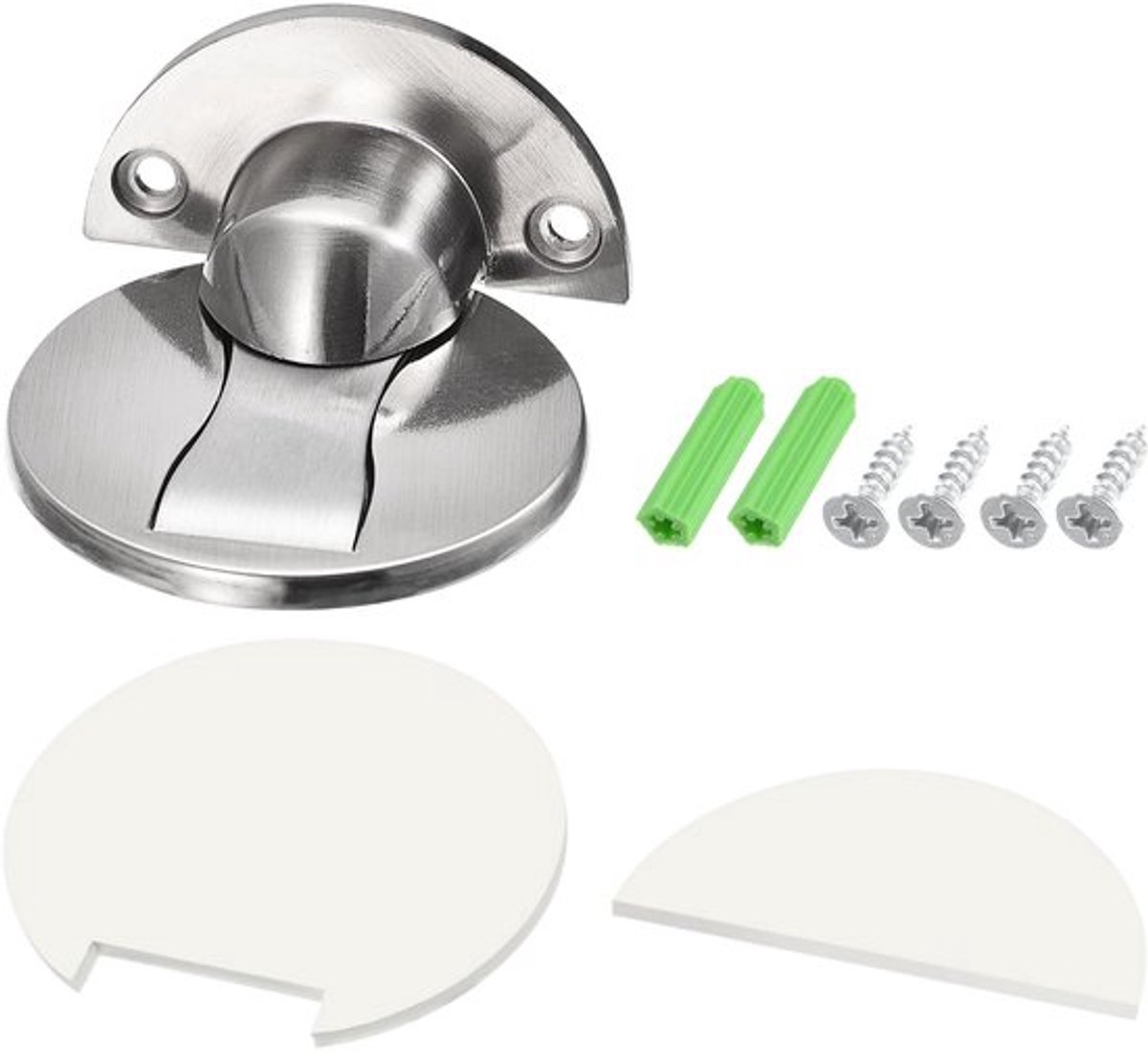 Magnetische deurstopper (58 x 29 mm/2,28 x 1,14 inch) 2 stuks, magnetische vloerstopper van zinklegering met zelfklevende en schroefbevestiging - voor slaapkamer, studeerkamer, kantoor,