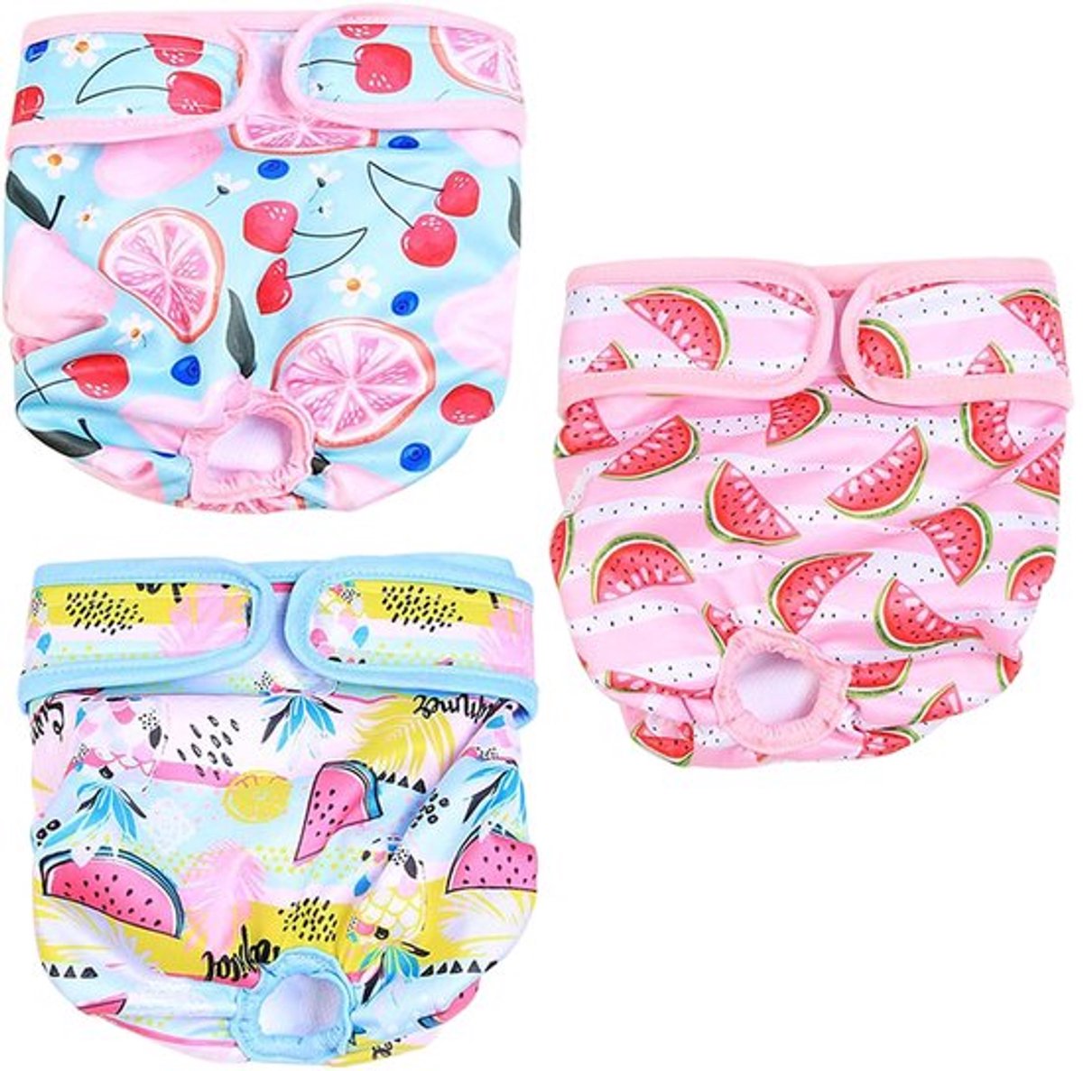 3-pack wasbare hondenluiers, menstruatieslips, herbruikbaar, hygiënisch, sterk absorberend, warm, verpakking van 3