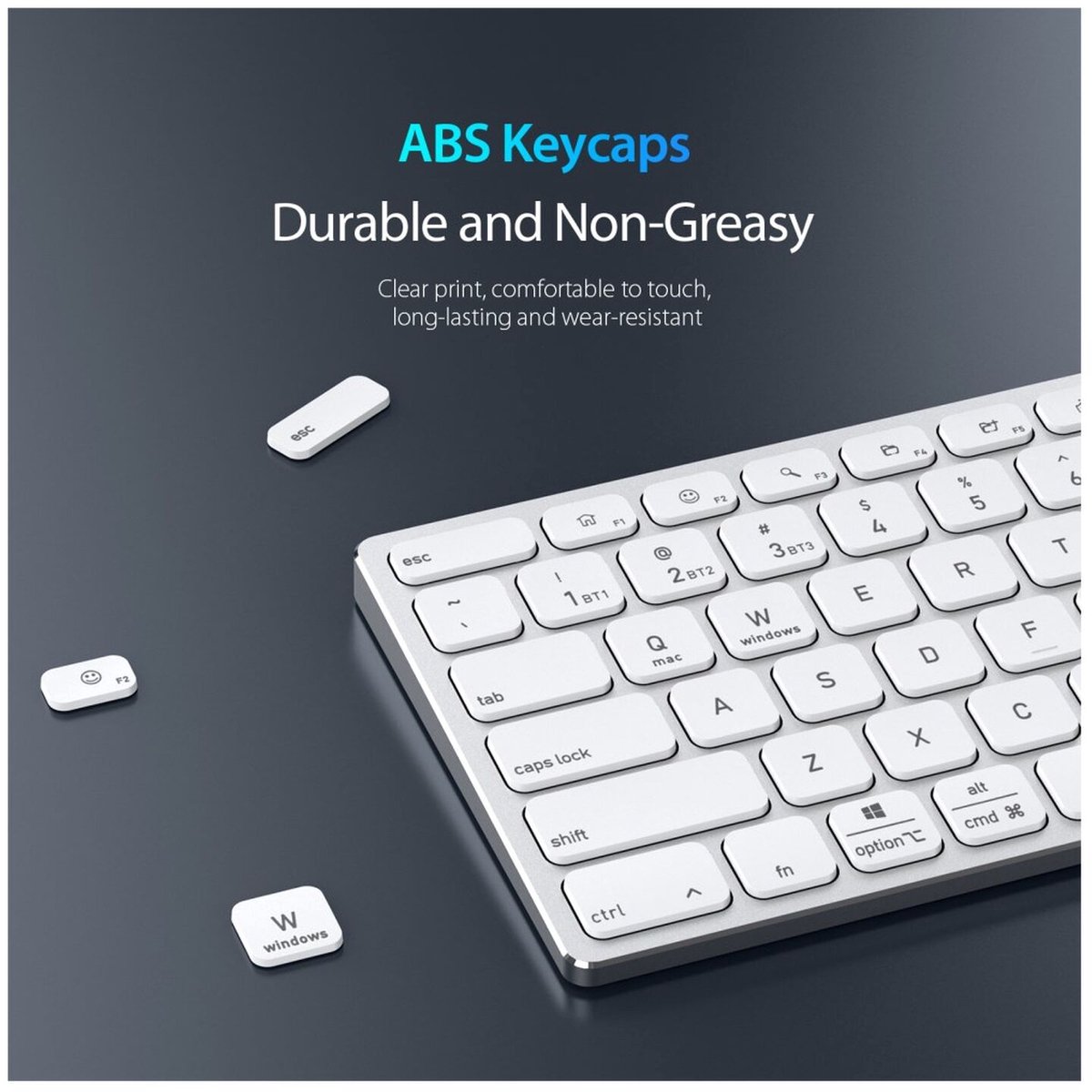 Dux Ducis - Universeel bluetooth toetsenbord geschikt voor Windows / Apple iMac / Apple iPad / Apple iPhone / Samsung - Draadloos toetsenbord - QWERTY - Wit — cadeau in Gadgets - foto 8