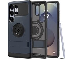 Spigen Slim Armor MagFit Hoesje Geschikt voor Samsung Galaxy S25 Ultra | Back Cover Compatibel met MagSafe / Qi2 | met Standaard | Air Cushion technologie | Metal Slate