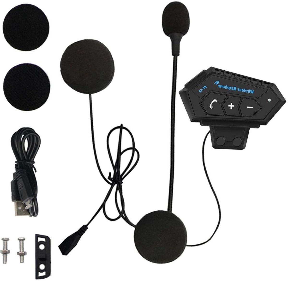 CLGP® Motorhelm Headset - Intercom - Bluetooth - Zwart