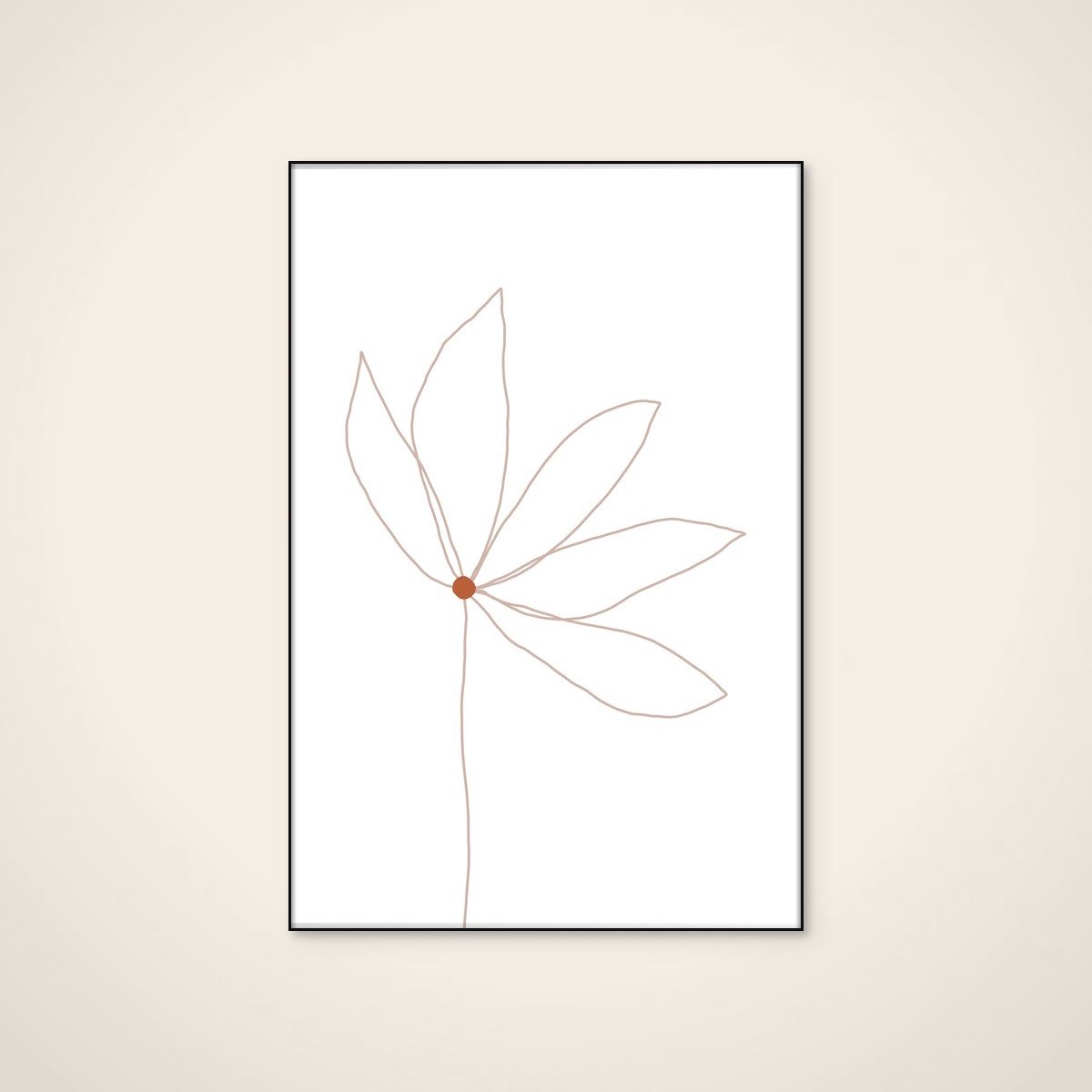 Akoestisch schilderij - 80 x 120 cm - Delicate Flower van uplusmestudio - Botanische wanddecoratie - zwart textielframe