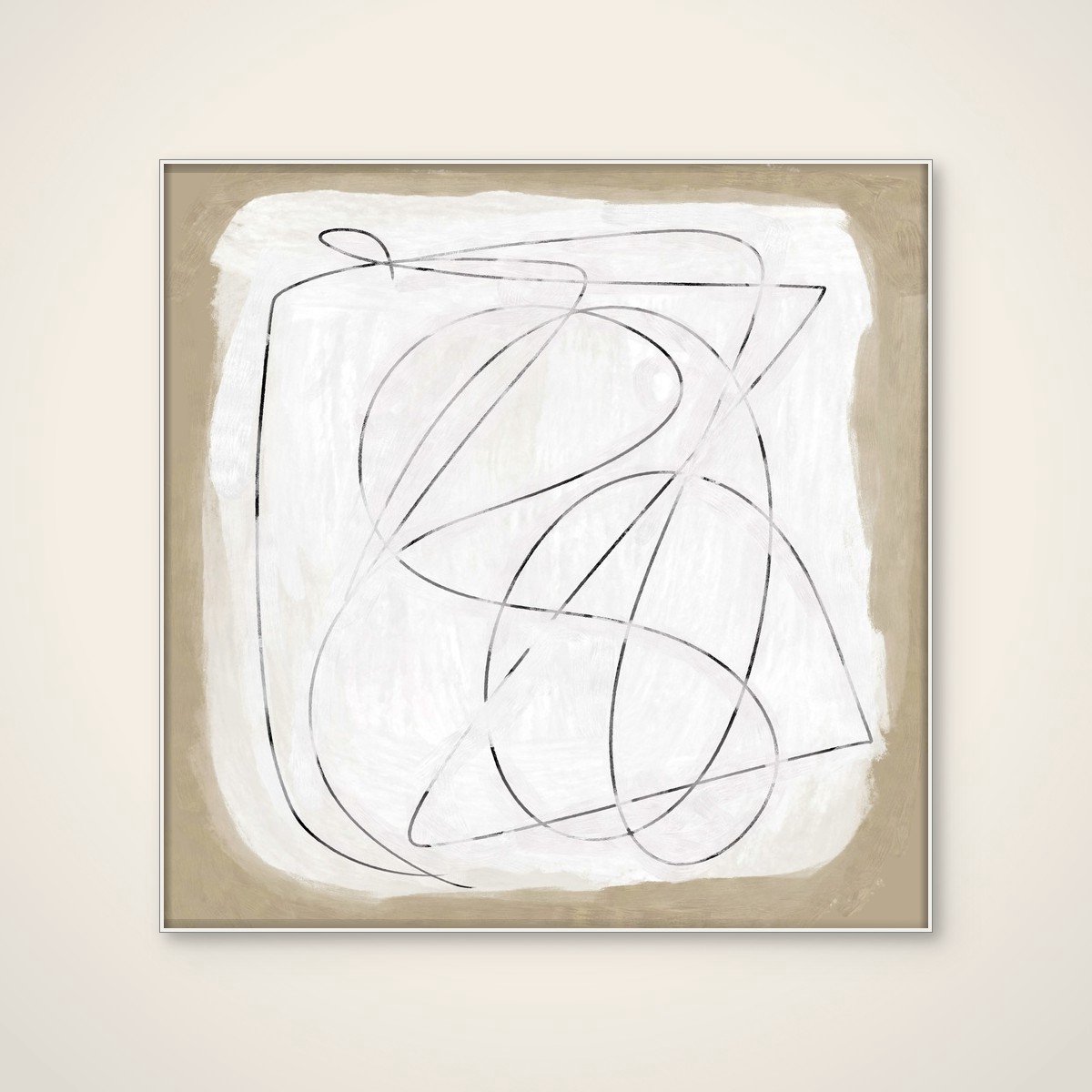 Akoestisch schilderij - 80 x 80 cm - Format van Dan Hobday - Abstracte wanddecoratie - wit textielframe