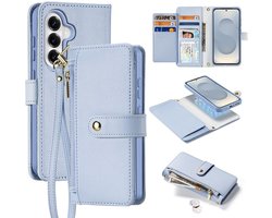 Dux Ducis Lawa Hoesje Geschikt voor Samsung Galaxy S26 - Magnetische 2-in-1 Wallet Book Case - Compatibel met MagSafe / Qi2 - Licht Blauw