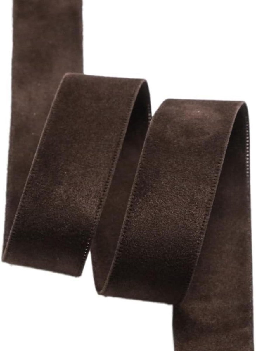 Dubbelzijdig Velours Decoratielint voor Cadeaus, Knutselen, Haaraccessoires en Feestdecoratie - Bruin, 1,5"x50 yards