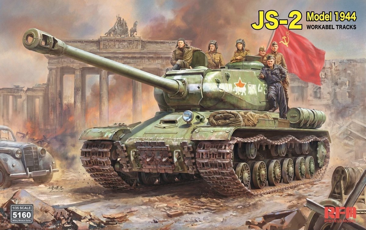 Rye Field Model Modelbouwpakket Militaire voertuigen - 5160 JS-2 Model 1944 met Werkende Rupsbanden WWII - Sovjet Zware Tank Plastic - 1:35 - Modelbouw