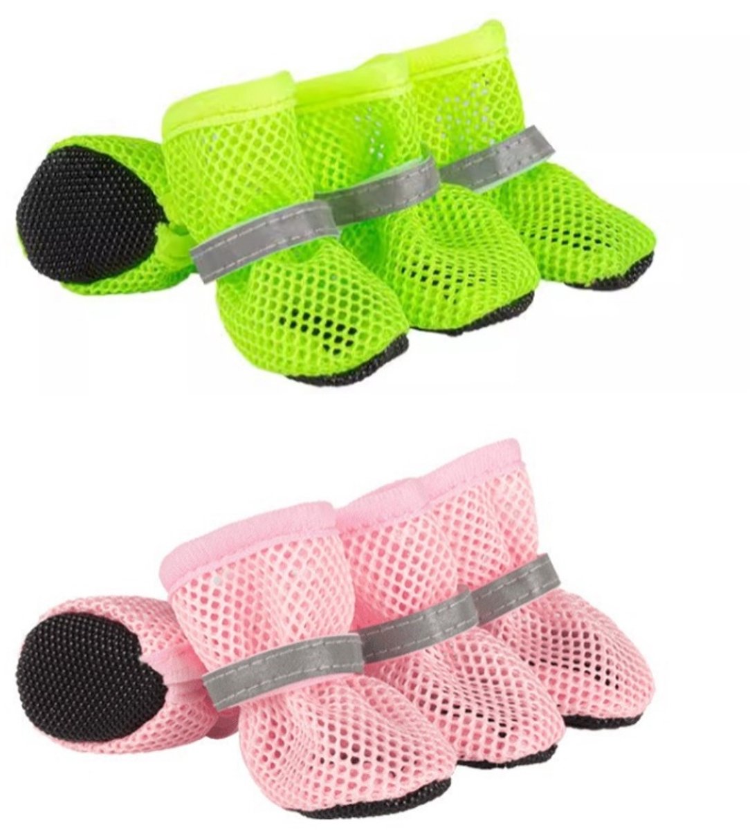 Achtdelige Set Beschermende Hondenschoenen, Zomerhondenschoenen, Ademend En Comfortabel, Geschikt Voor Binnen- En Buitengebruik In De Zomer, Groen +