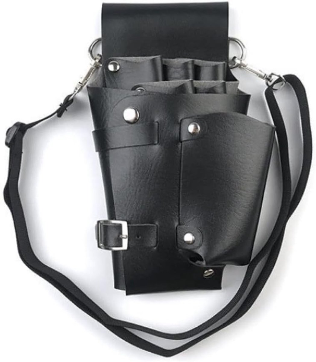 Professionele Leren Schort Tas voor Kappers, Schaar Houder met Heup- en Schouderriem, Gereedschap Organizer voor Kappers en Stylisten