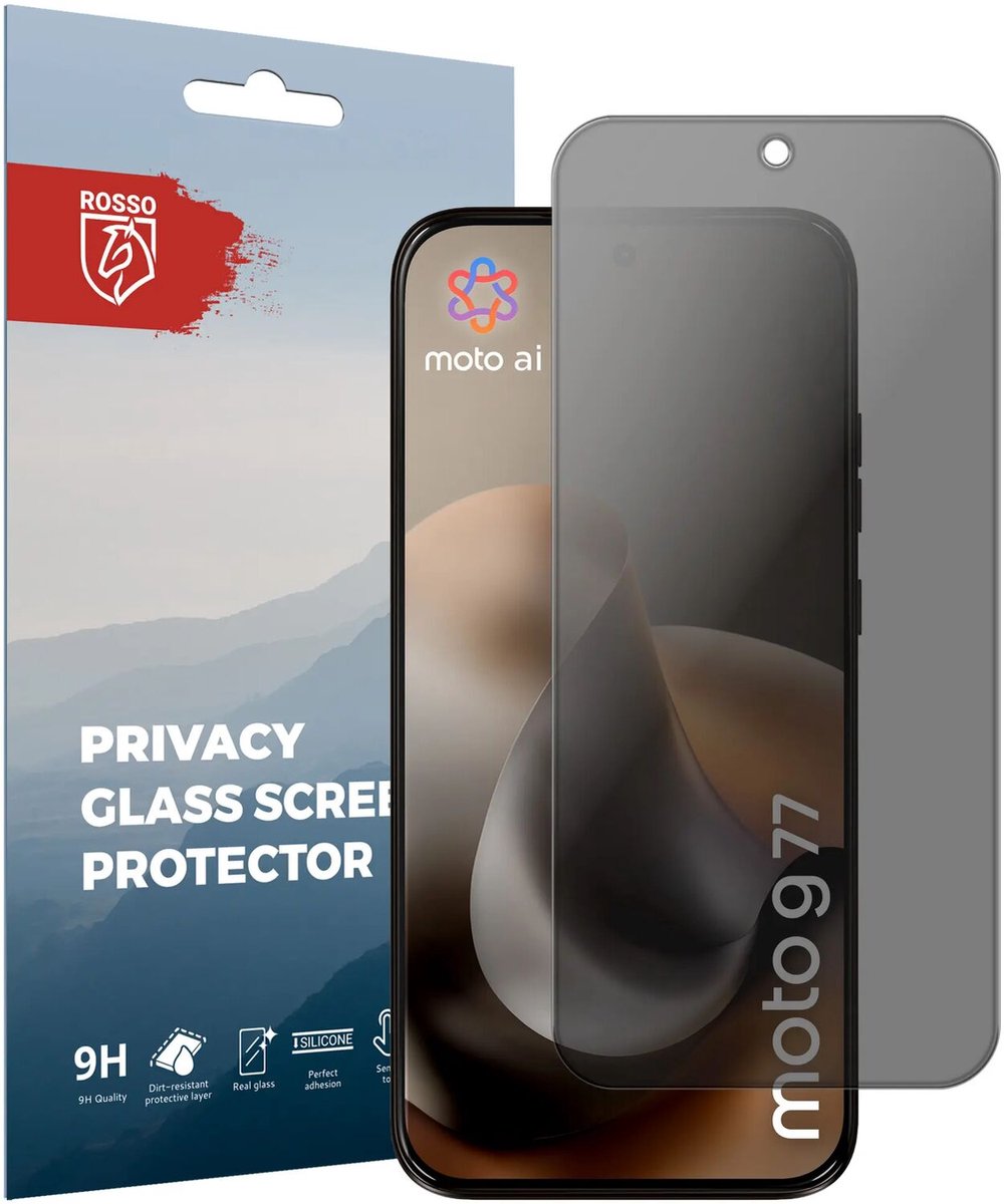 Rosso Privacy Screen Protector Geschikt voor Motorola G77 - 9H Gehard Glas - Case Friendly Tempered Glass - Eenvoudige Installatie