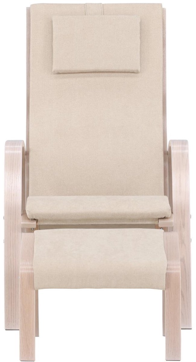 Grötö fauteuil met voetenbankje beige.