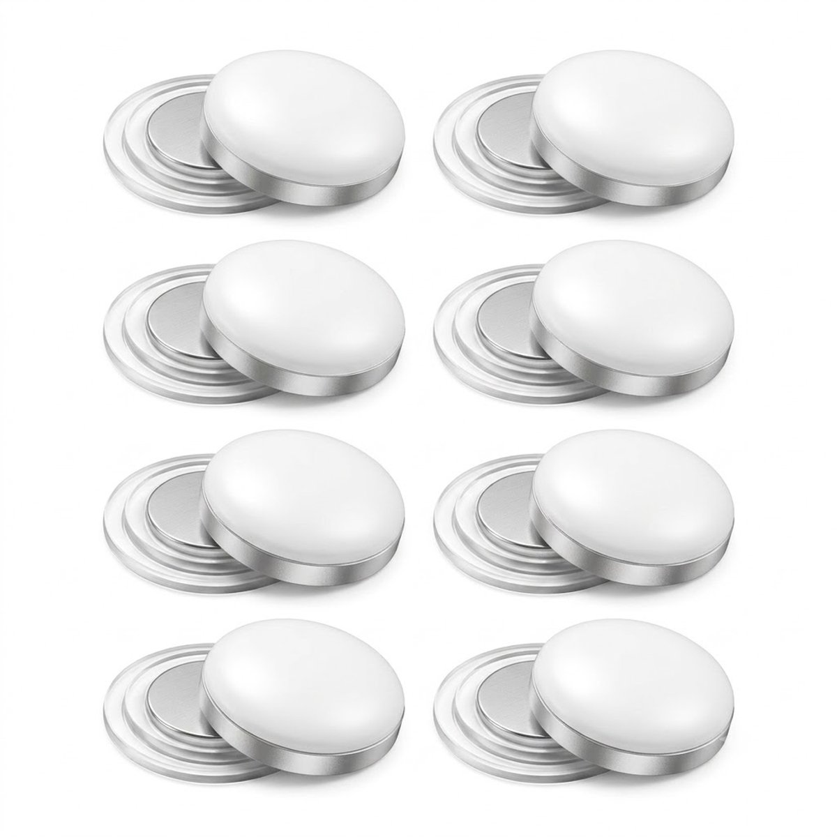 Witte magnetische sluiting voor marathon hardloopnummerplaat unisex draagbare magnetische gesp set van 8 stuks snelle bevestiging voor startnummer sportband hardlopen triathlon wedstrijd accessoires