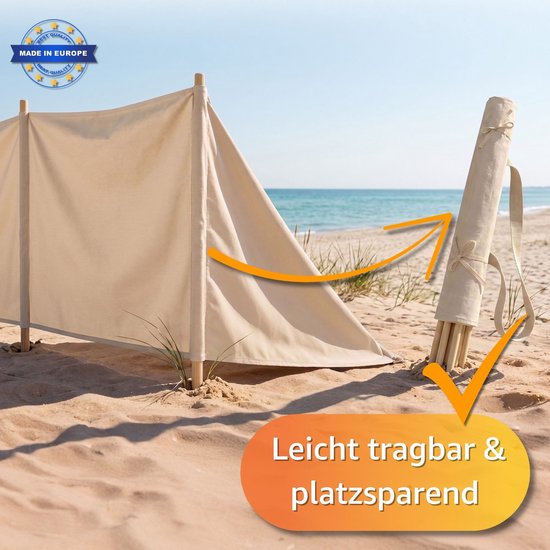 Strandwindscherm Camping Windschutz - Strand Paravent Tuin Zwembad Outdoor Zonbescherming Windvanger Privacy Scherm Reizen Terras Lichtgewicht Stevig Duurzaam — afbeelding 3