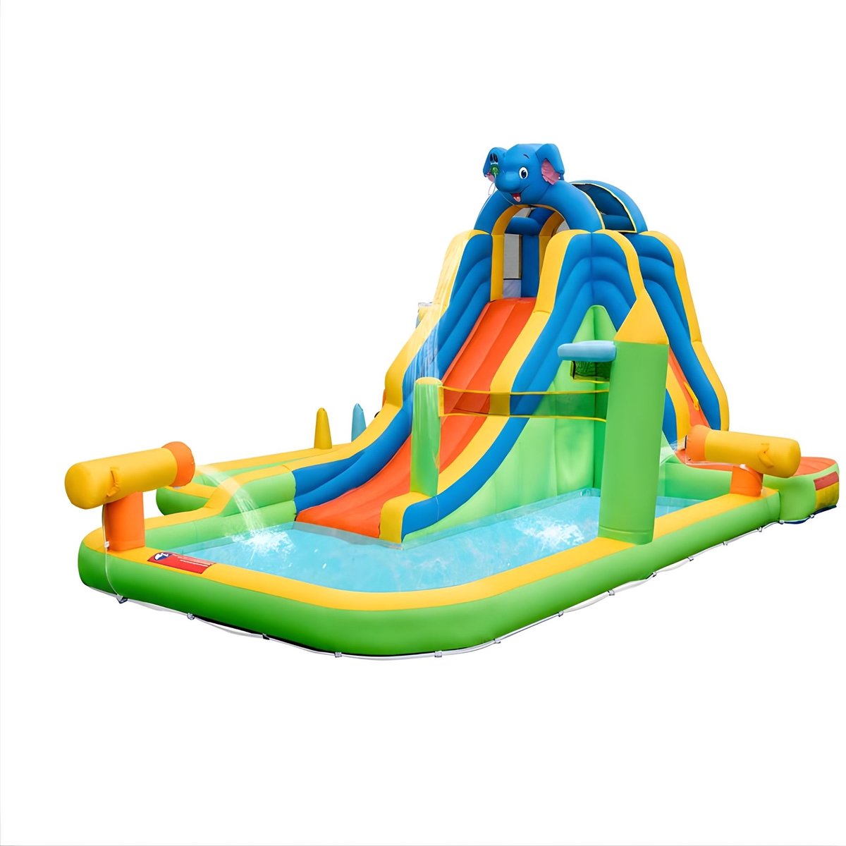 Opblaasbaar Waterpark - Met Glijbaan en Klimwand - voor buiten en binnen - Zonder Blower