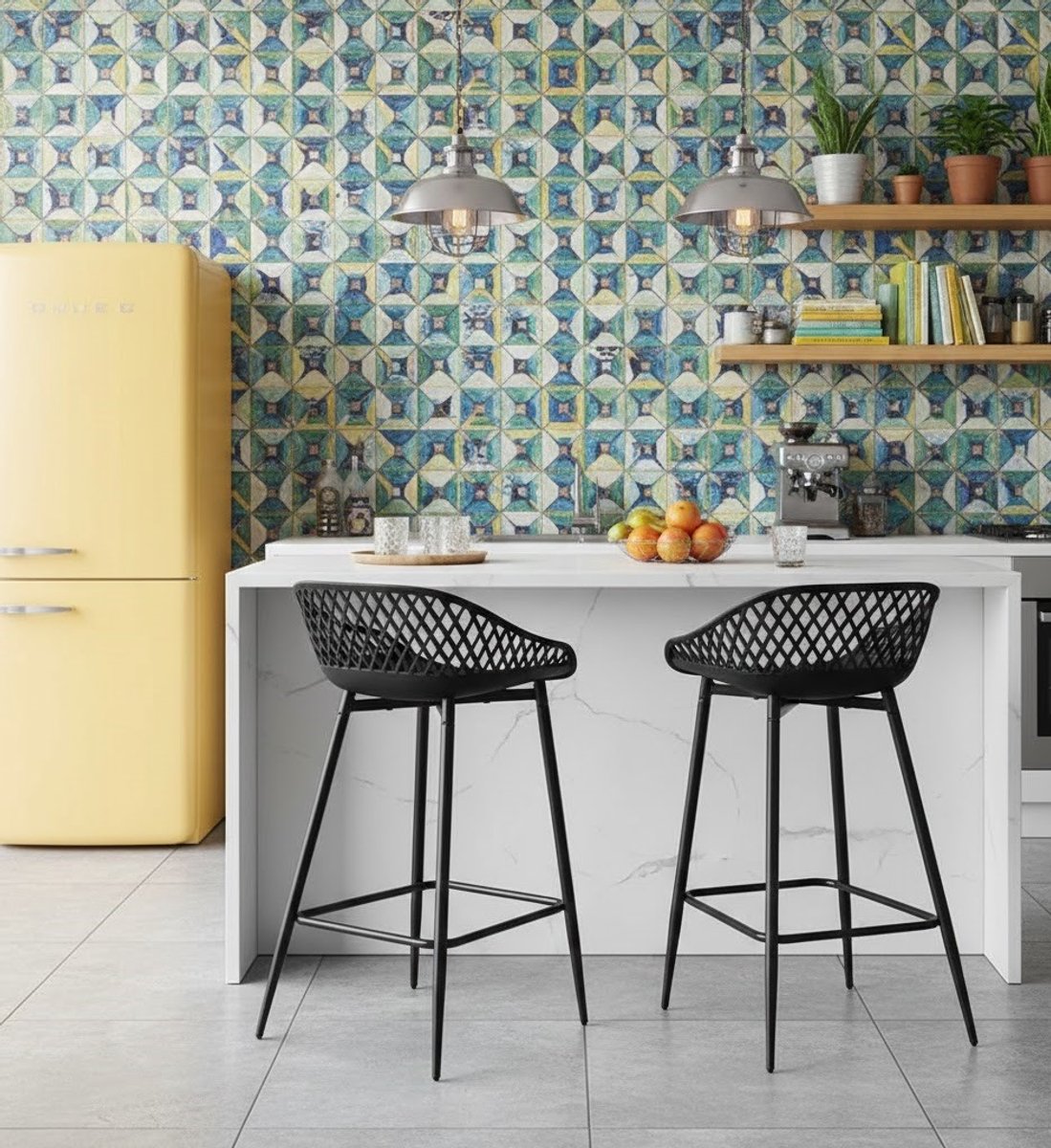 Design Barkrukken Set van 2 - Hoogteverstelbaar - 360° Draaibaar - Zwart - Novihome