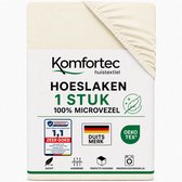 Komfortec Hoeslaken 200x200 cm - tot 30cm Matrashoogte - Rondom Elastiek - Ecru