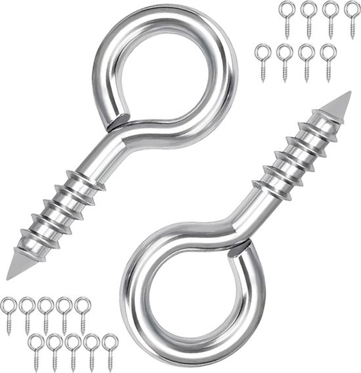 20 stuks schroefhaken, 27 mm, metalen oogschroef, zelftappende ringhaken, koolstofstaal, ooghaken voor hout, handwerk, meubels