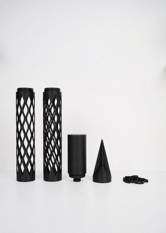 Moss Buddy Zwart modulaire mospaal startset – verstelbare mosstok voor monstera, philodendron en klimplanten – planten ondersteuning met waterreservoir, clips en sphagnum mos systeem