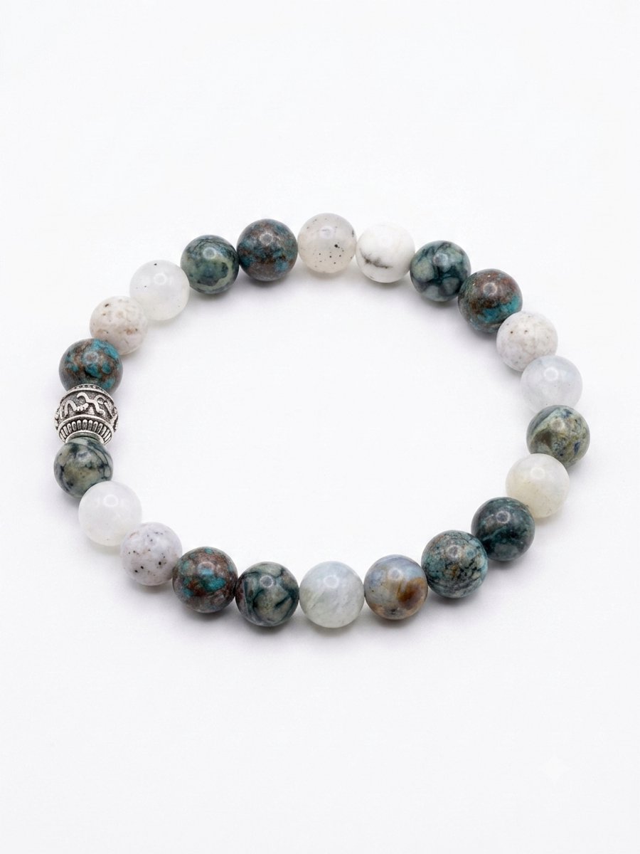 Karma Armband Earth & Moon – Natuurstenen Kralenarmband 86027 - 19 cm