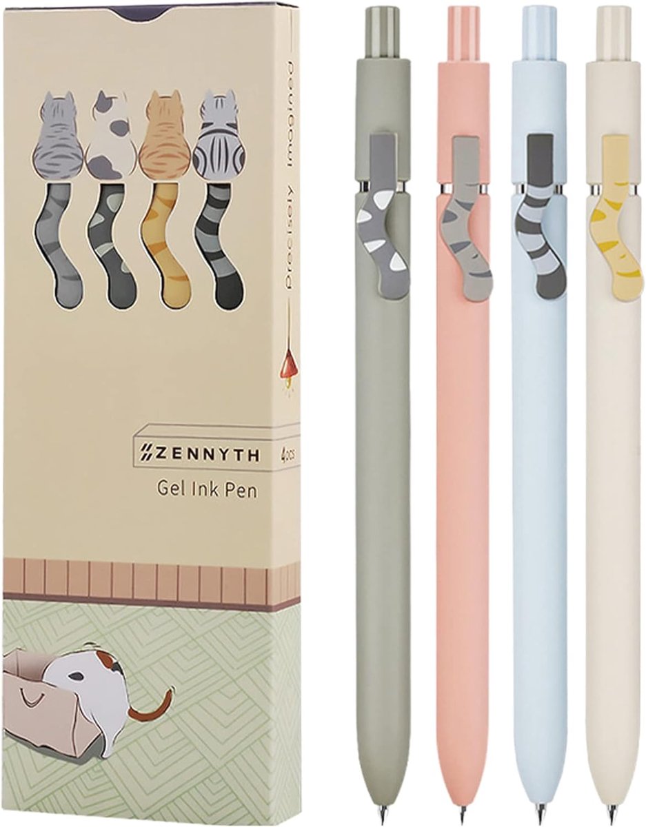 SnelShoppen - 5x Gelpennen 0.5mm met Zachte Grip, Zwarte Inkt, Fijne Punt, Schrijfgemak, Metalen Clip - Perfect voor School, Werk en Creatief Gebruik