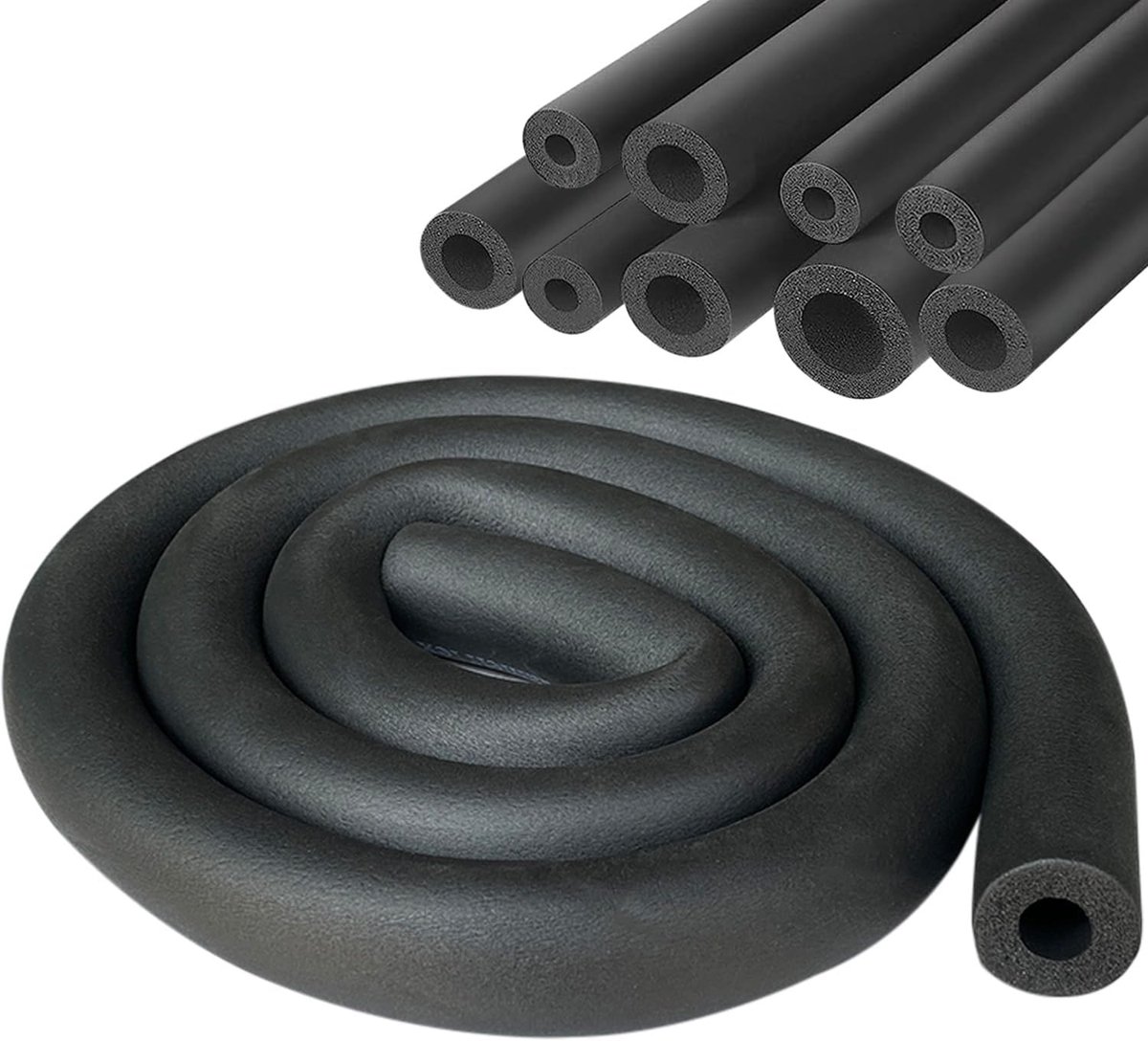 SnelShoppen - Pipe insulation foam Ø 25 mm, zwart, 1.8 m voor verwarming, sanitair, en koperen leidingen, waterdicht, 9 mm wanddikte
