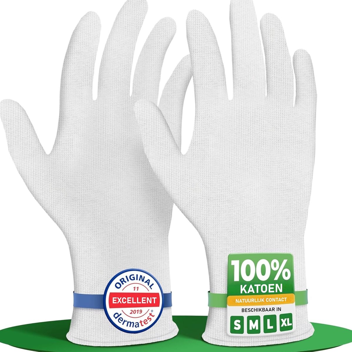 SnelShoppen - 100% Katoenen Handschoenen - Ademend, Herbruikbaar & Uniseks - Ideaal voor Eczeem, Nachtverzorging & Cosmetisch Gebruik - Diverse Maten