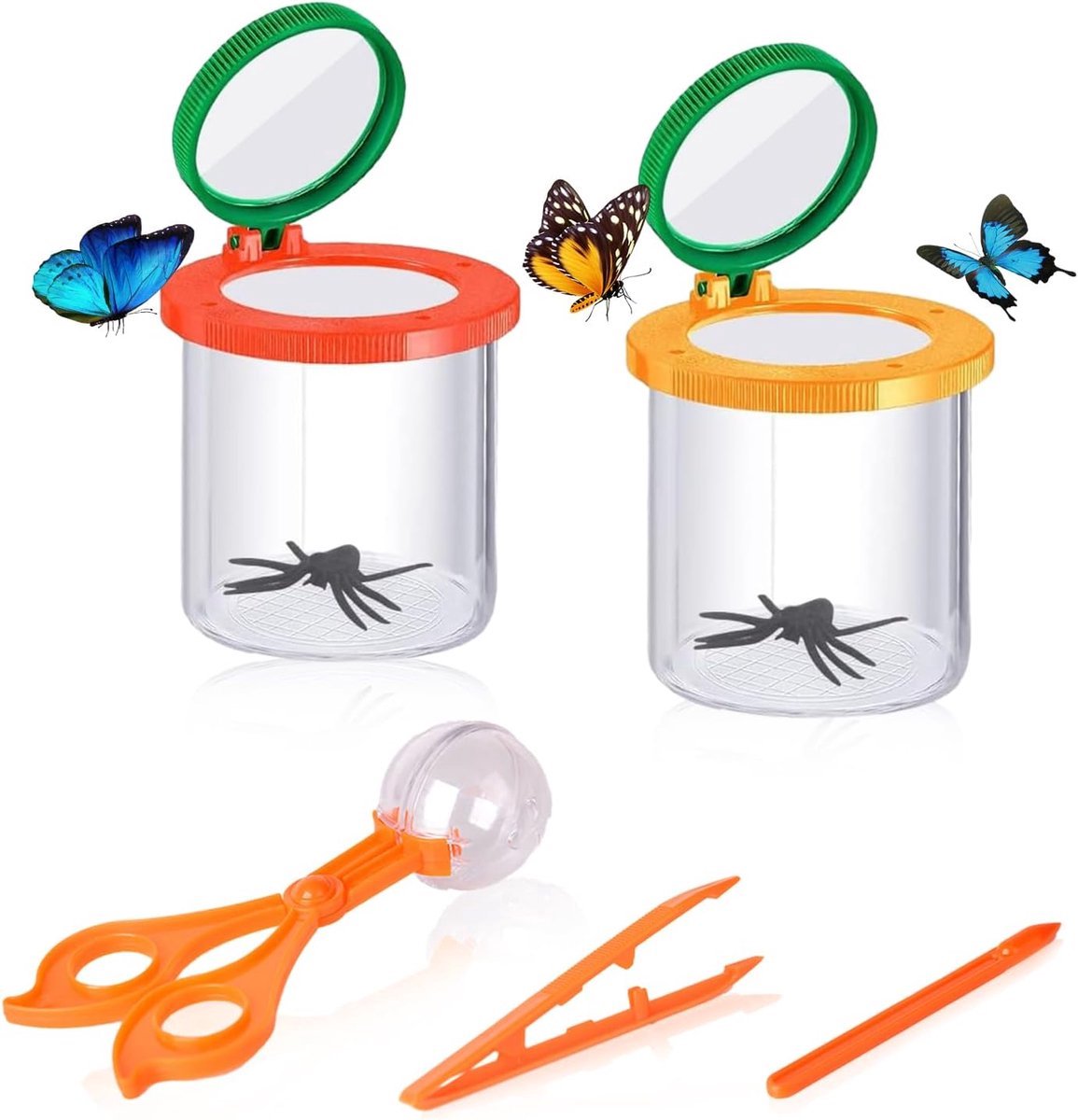Kinderen Insecten Observatie Set met Vergrootglas Insecten Potten - Insecten Vanger Doos - Insecten Schaar en Pincet - Natuur Verkenning Educatief Speelgoed voor Kinderen