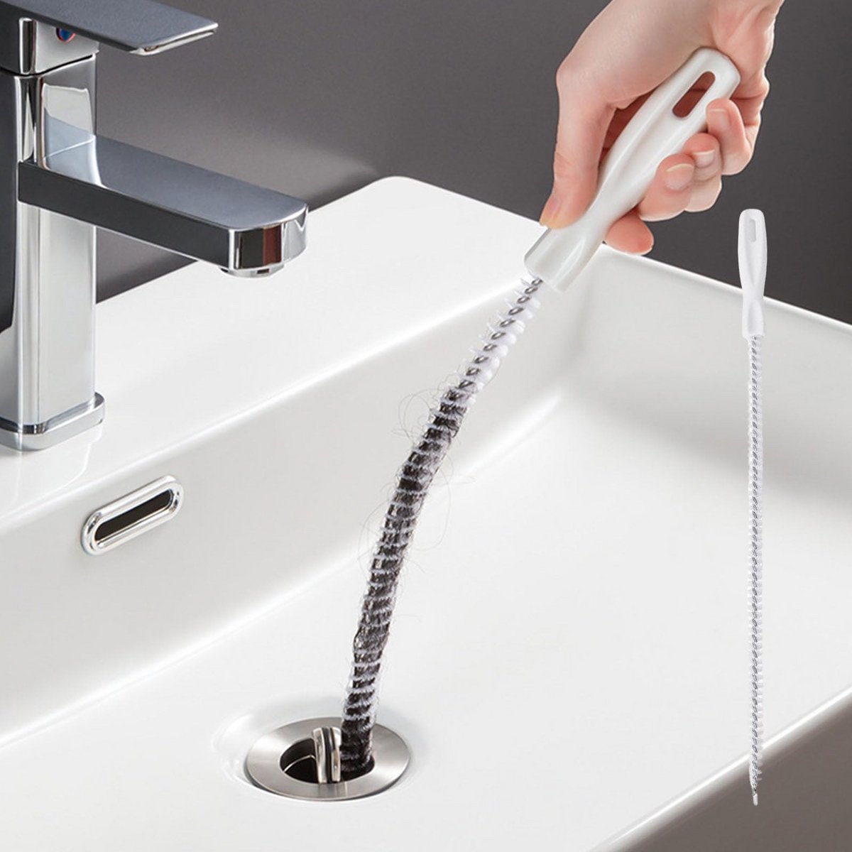 Namajunas - Schoonmaakborstel 4 Stuks-45cm - Buisreinigingsborstel - Afvoerreinigingsborstel - Schrobber - Voor badkamer of keuken - Handborstel - Voegenreiniger - Rioolontstopper - Reinigingsmiddel