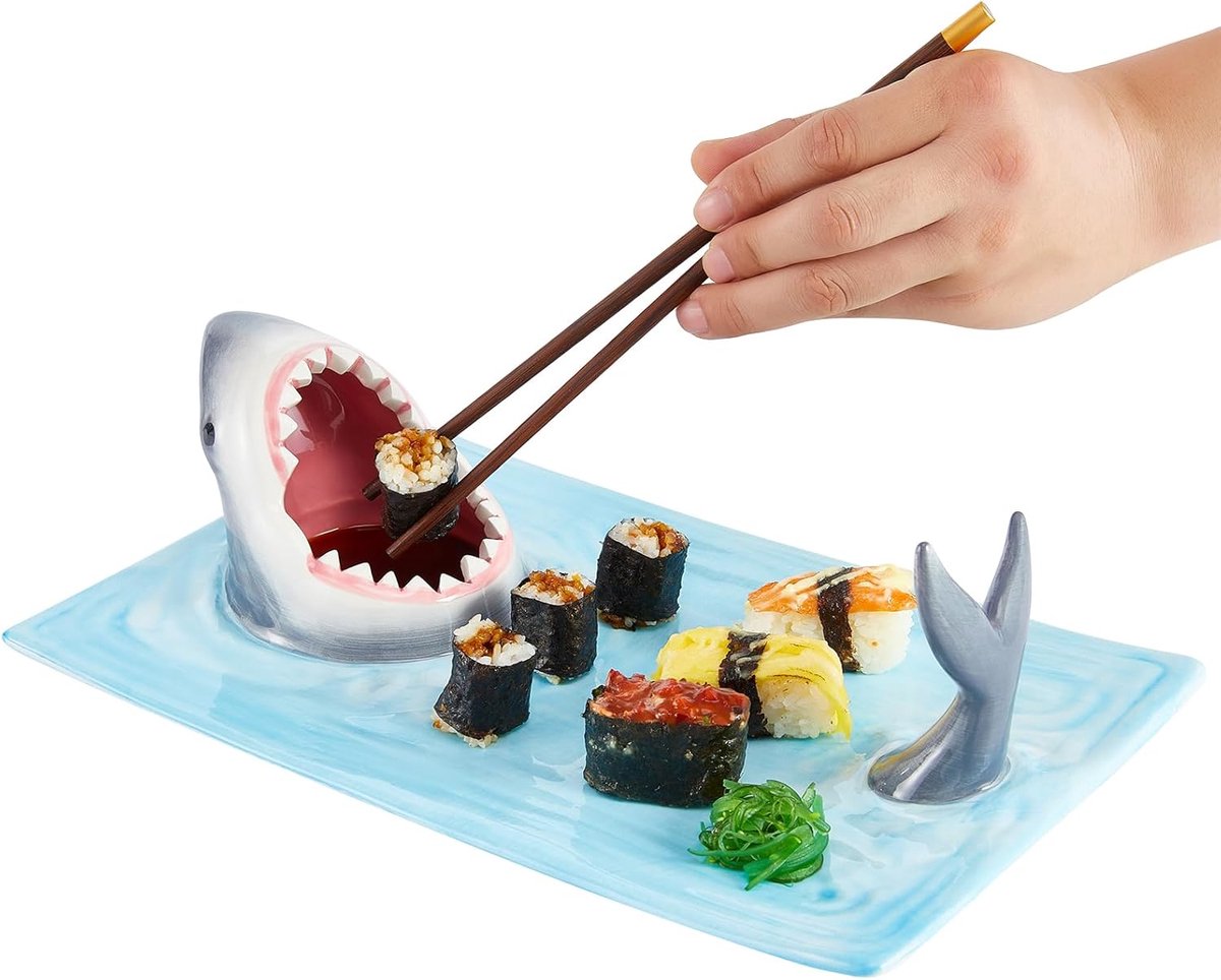 Haai Sushi Schotel - Porselein - Blauw - 33cm*20cm*10cm