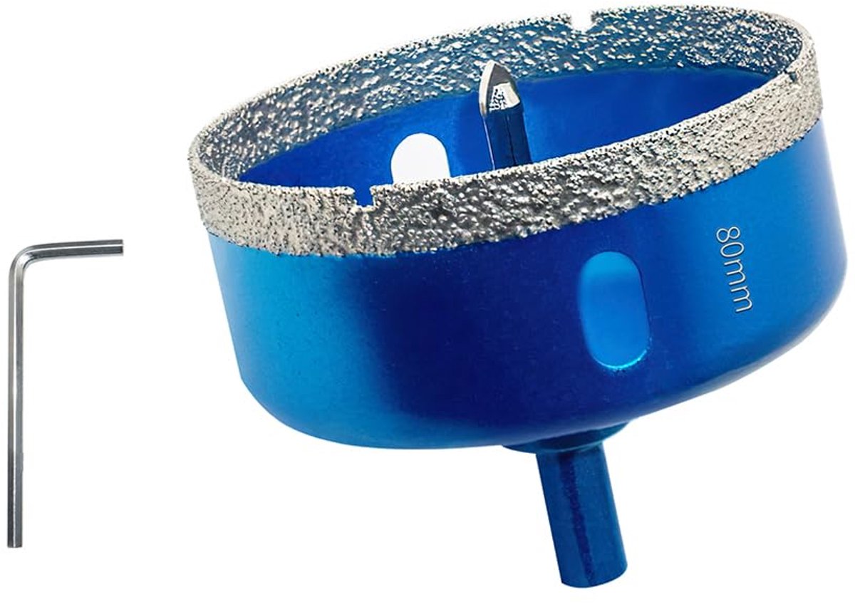 SnelShoppen - Professionele Diamant Boor met Centreringgids – Diamantgatzaag voor Tegels, Porselein, Glas, Marmer, Keramiek – 80 mm