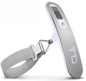 TTD® Kofferweegschaal - Tot 50 kg - Bagageweegschaal - Bagageweger - Hangweegschaal - Digital Luggage Scale - Kofferweger - Reizen met Vliegtuig - kg/g/lbs/oz - Inclusief Batterijen - Wit