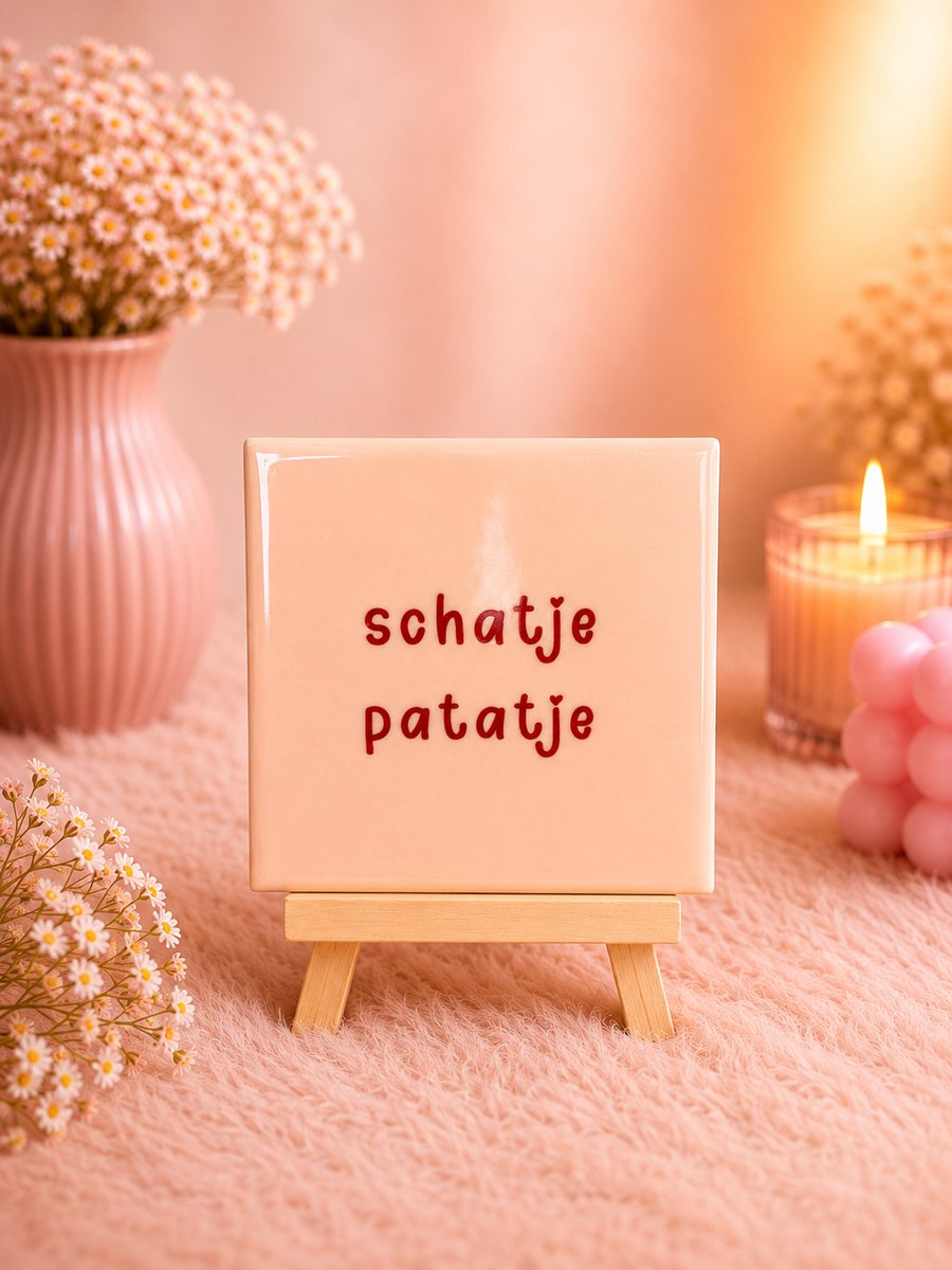 Tegeltje "Schatje Patatje" | Viva Femme | Tegeltjes met tekst | Decoratie | Wonen | Cadeau | Spreuktegel | Humor