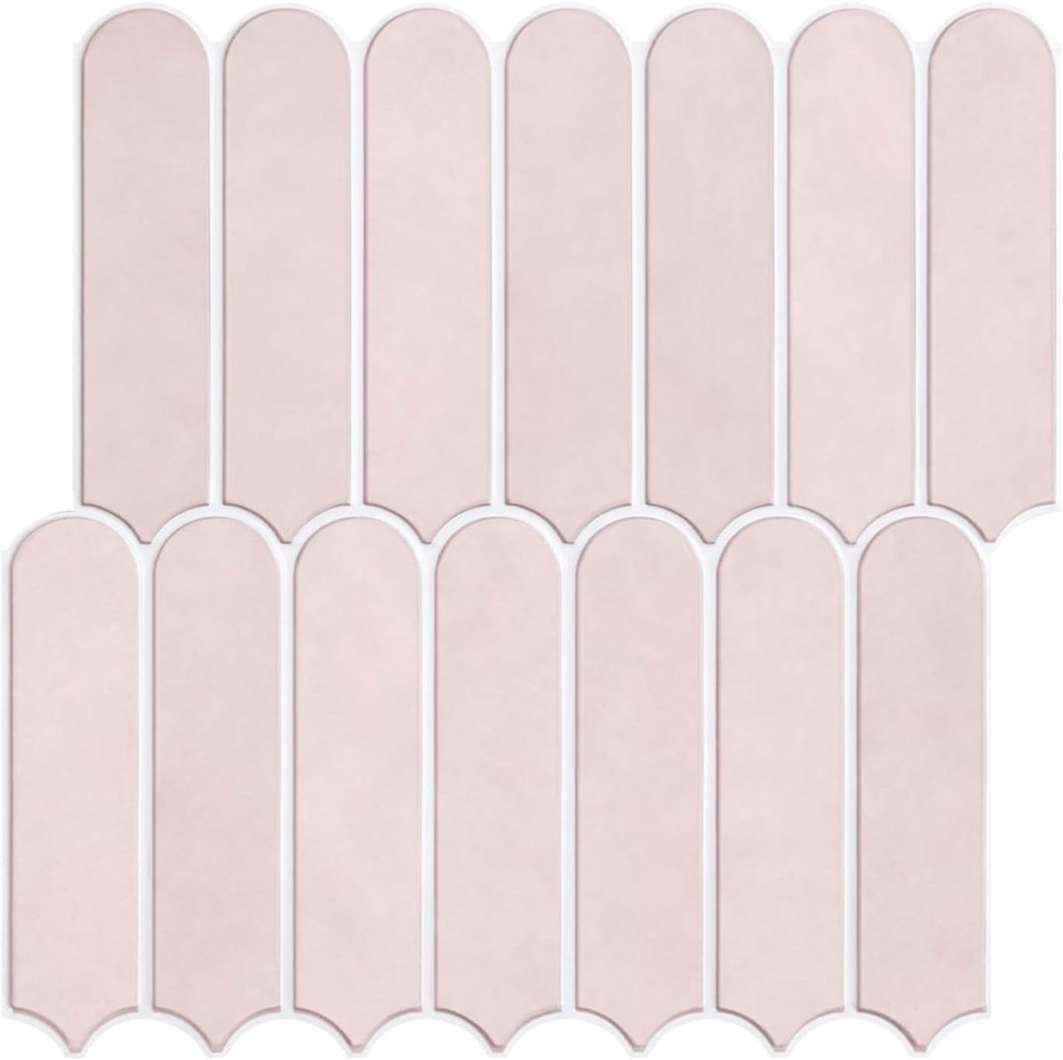 SnelShoppen - 3D Zelfklevende Wandtegels Matte Roze, 10 Stuks 30.5 x 30.5 cm, PVC Tegel Stickers voor Keuken en Badkamer, Waterdicht, Verwijderbaar, D