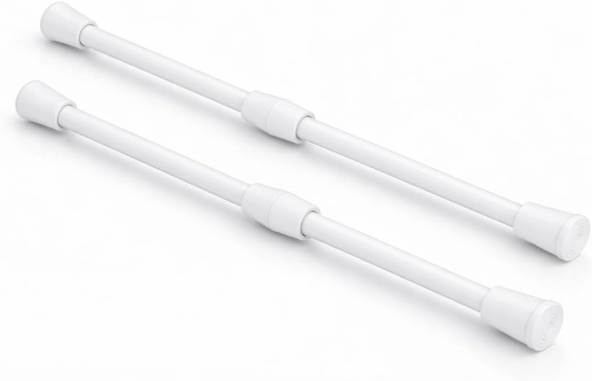 Set van 2 Uittrekbare Spijlen 30-50 cm, Verstelbare Spanningstangen voor Keuken en Kast, Roestvrijstalen Tension Rods zonder Boren, Ideaal voor Organisatie en Opslag