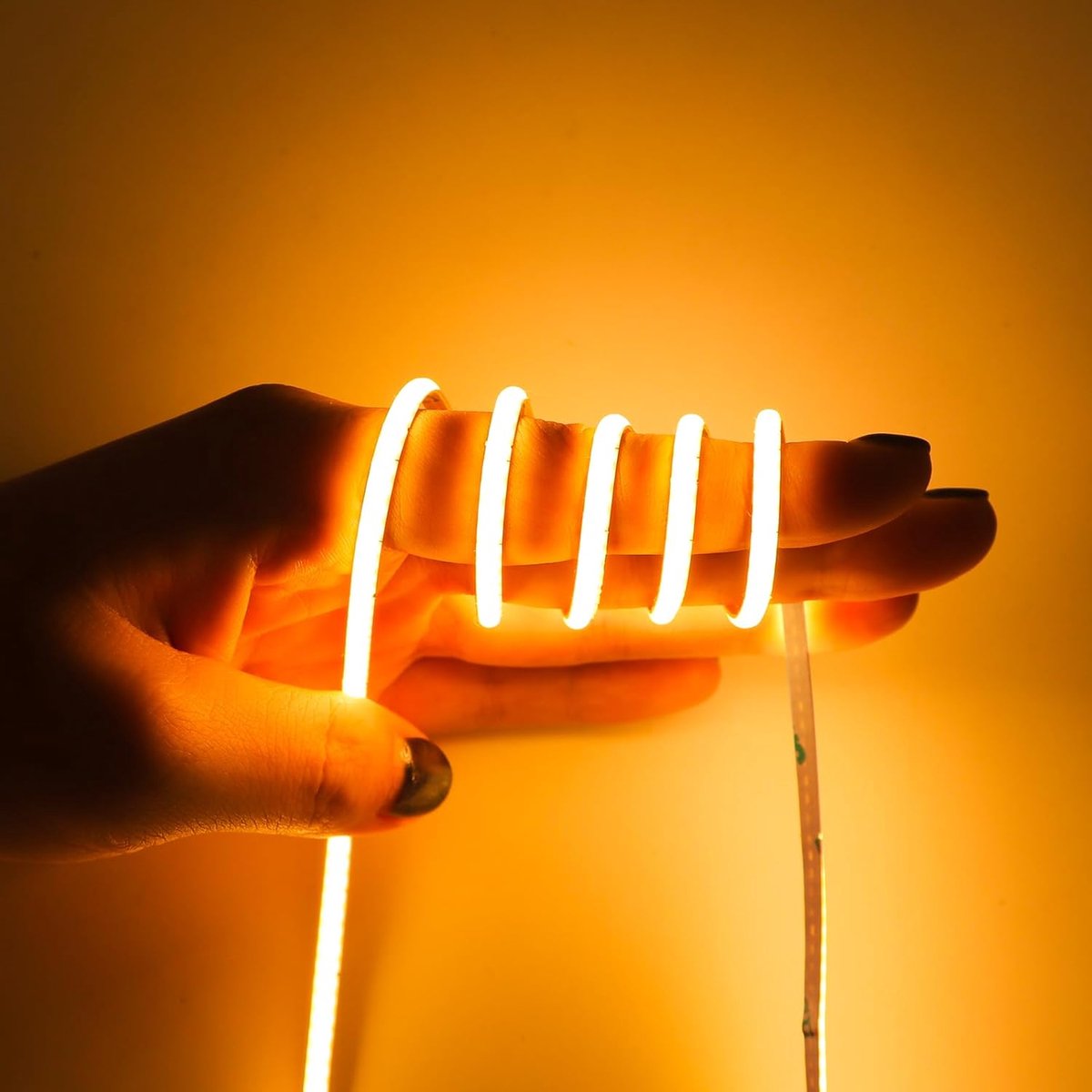 SnelShoppen - 24V LED Strip 3mm Golden Yellow, 400 LEDs/m, Warm Mood Light, Ultra-Dun en Flexibel, Hoog Lichtvolume, Eenvoudig te Monteren voor Feeste