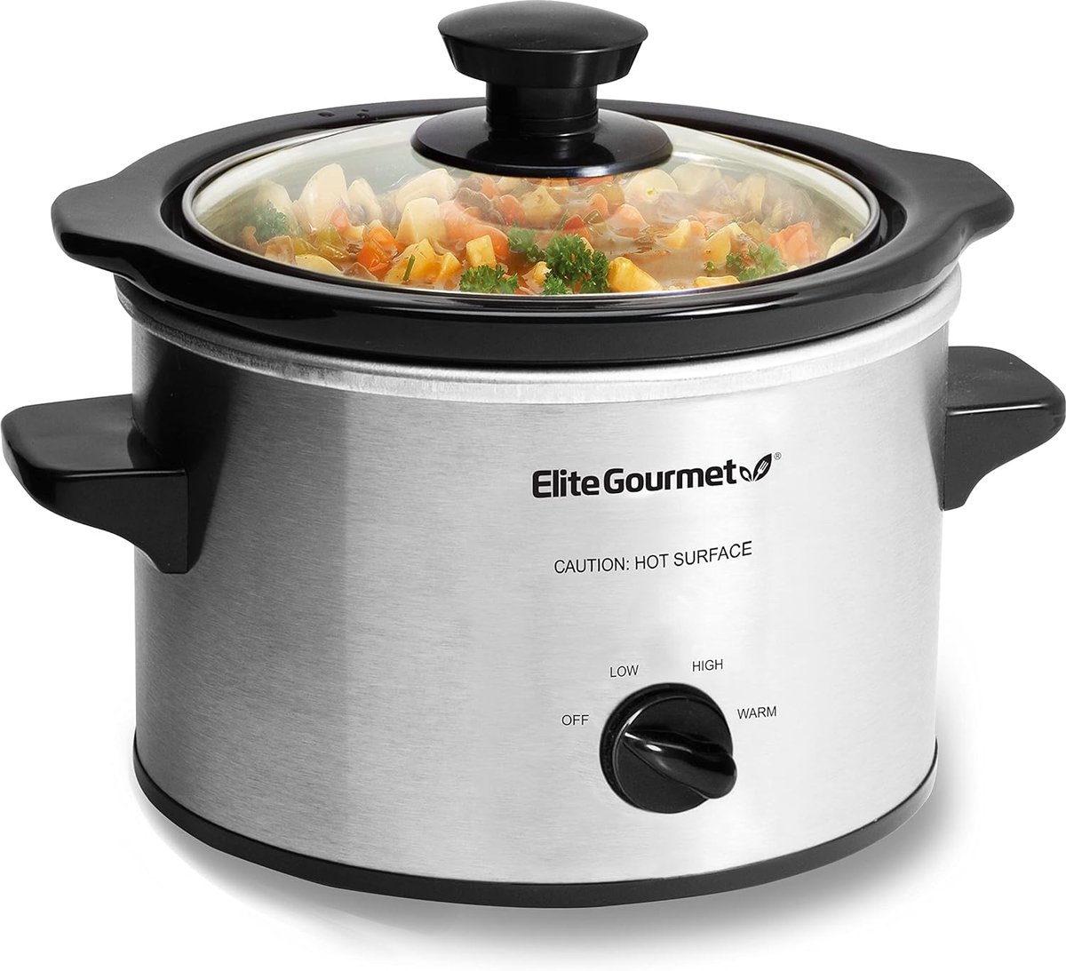 SnelShoppen - Elektrische Slow Cooker 1.4L met Keramische Container, Staal, Instelbare Temperatuur voor Soepen, Stoofschotels, Sauzen, Geschikt voor K