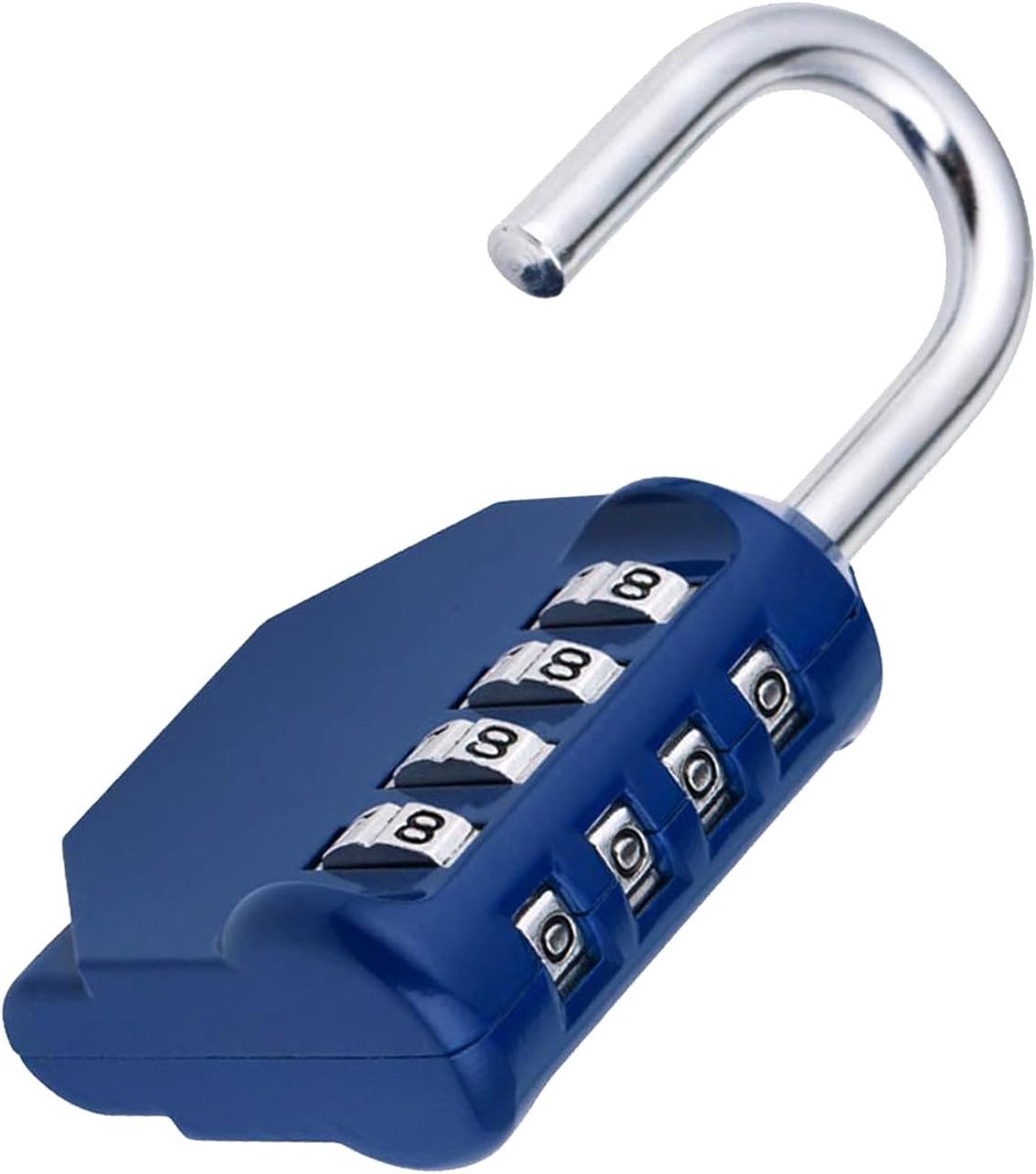 SnelShoppen - ZHEGE Combinatielock - Gym Numeriek Hangslot met 4-cijferige Code, Weerbestendig, Geschikt voor Tuinhekken, Deuren, Garages, Blauw