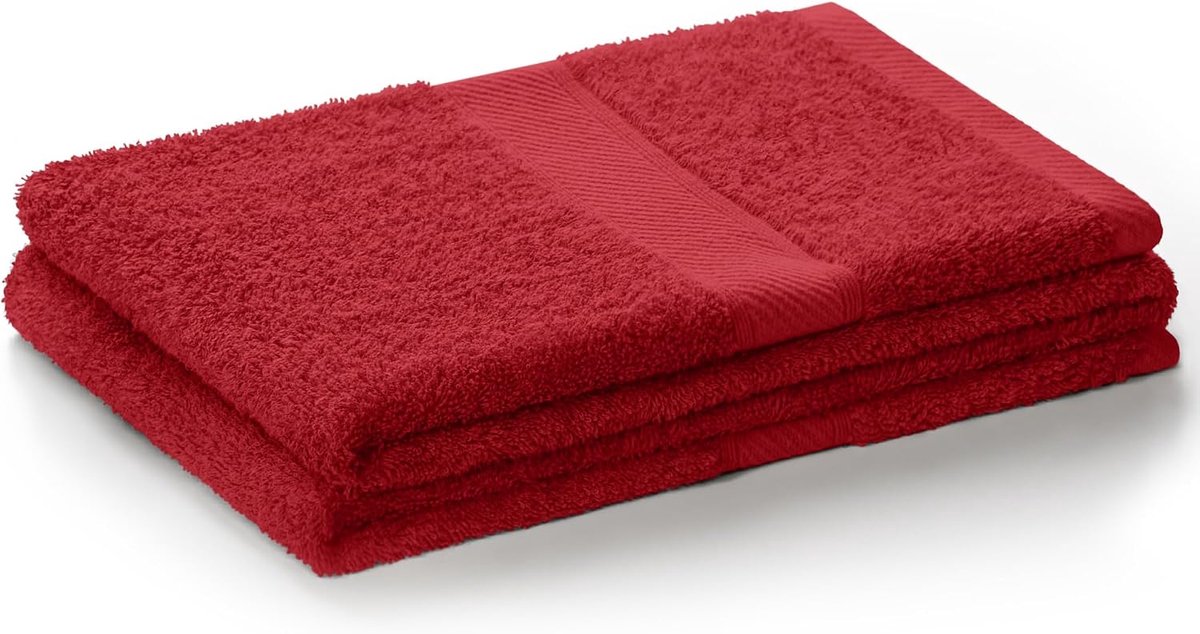 SnelShoppen - Handdoek 50x100cm Burgundy Katoen Bamboo Viscose Antibacterieel Absorberend Donkerrood Perfect voor Thuis en Camping