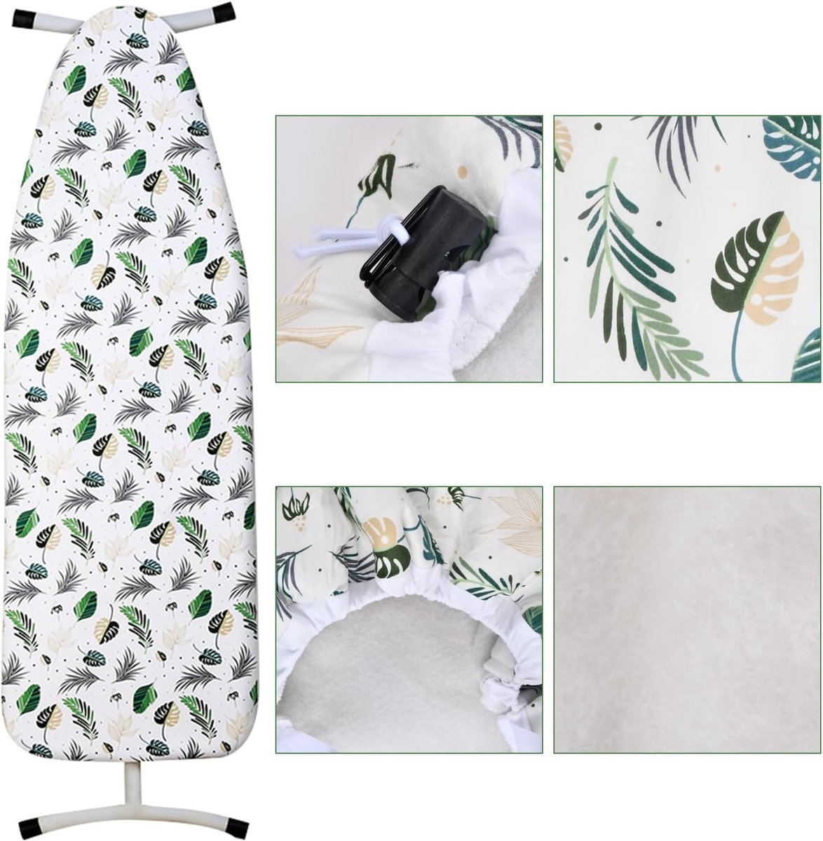 SnelShoppen - Strijkplankhoes 135 x 56 cm, Katoen, Warmtebestendig, Dikke Vulling, Geschikt voor Stoomstrijkijzers, Gemakkelijk Strijken