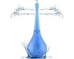 SnelShoppen - Vaginale en Intieme Douche voor Vrouwen, Herbruikbare Enema 170ml, Antibackflow Blauw, 5 Spraygaten voor Diepe Reiniging van Intieme Zon