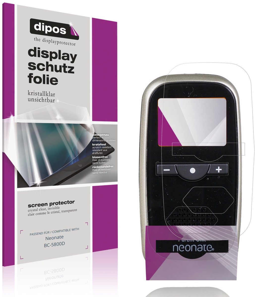 dipos – 4x Beschermfolie geschikt voor Neonate BC-5800D | Krasbestendige & heldere Screenprotector Ultra-Thin