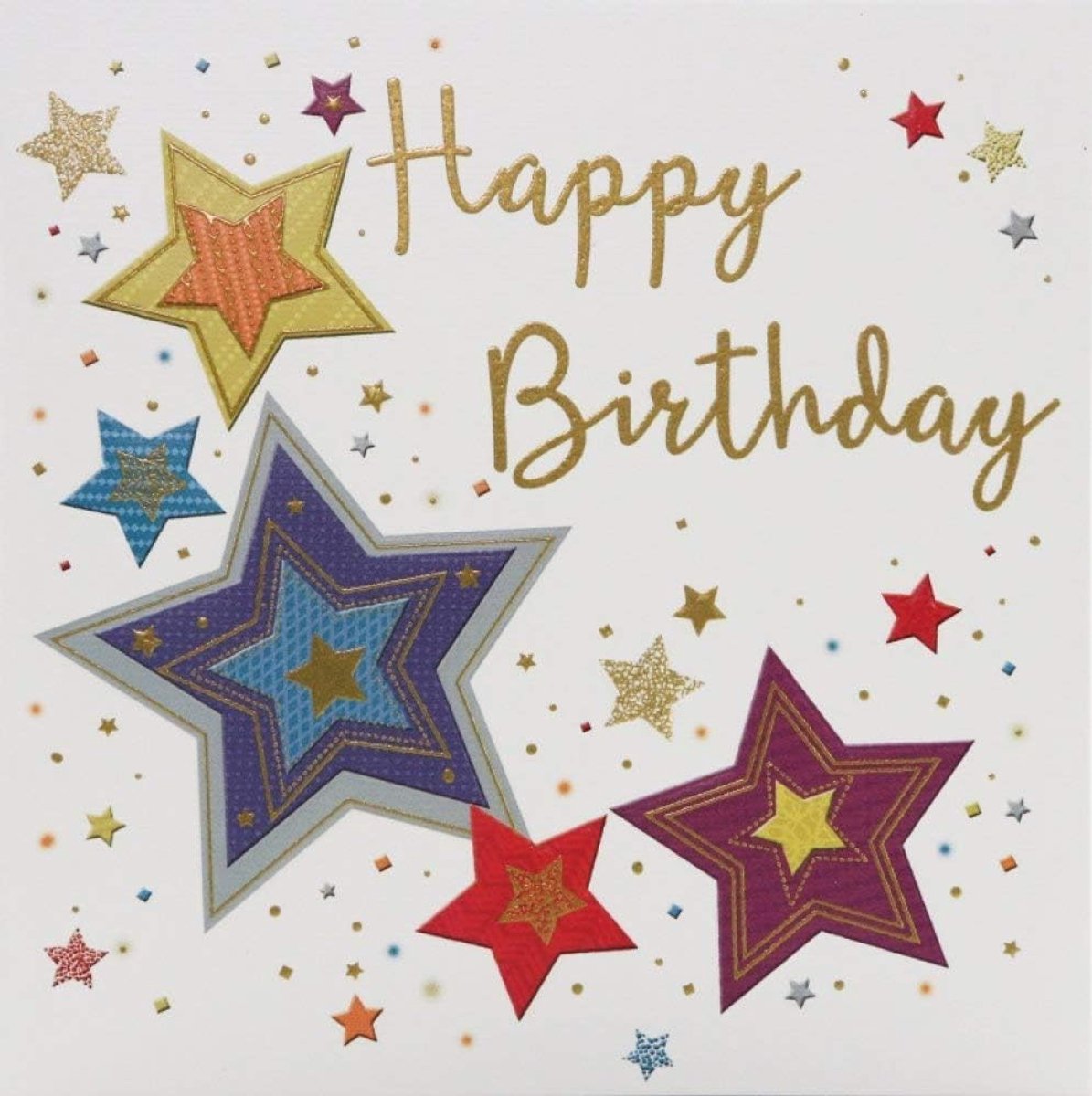 SnelShoppen - ZIZI Kaarten LuLu Verjaardagskaart 'Happy Birthday' 15x15 cm - Hoogwaardige Geëmbossede Kaart met Gekleurde Folie en Envelop voor Feeste
